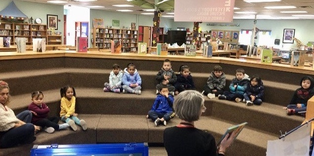 children listen to a story